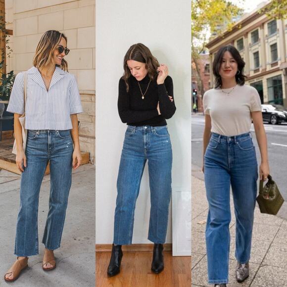 Everlane The Way High Distressed Denim High-Rise Straight Leg Jeans 24 R - Picture 1 of 16